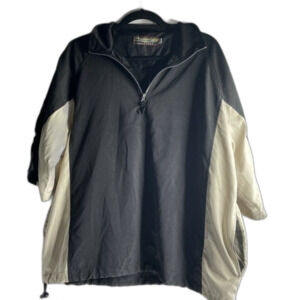 Tournament Day Golf Gear Size Large Zip Pullover 3/4 Long Sleeve Black And Beig